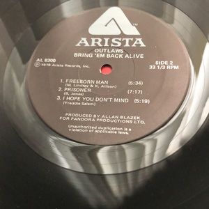 Outlaws Bring 'Em Back Alive Double Vinyl Lp Set '78